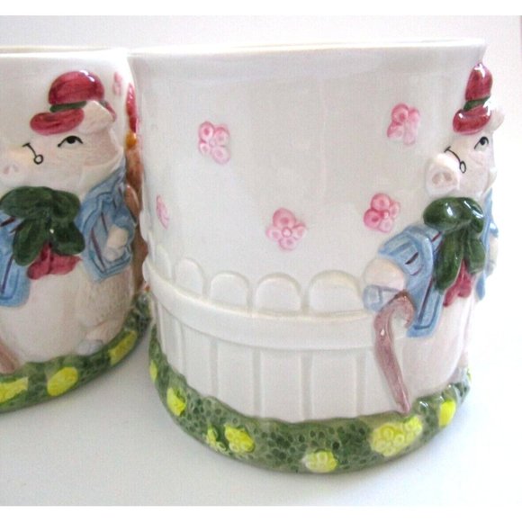 Fitz & Floyd Pig & Chicken Mugs (2) - Fitz & Floyd 1987 Bacon Eggs Pig Chick VTG - Picture 6 of 16